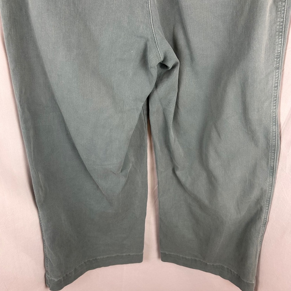LOFT Palmer Wide Leg Pants Sage Green Utility Patch Pocket Trousers Womens 12 - Picture 7 of 9